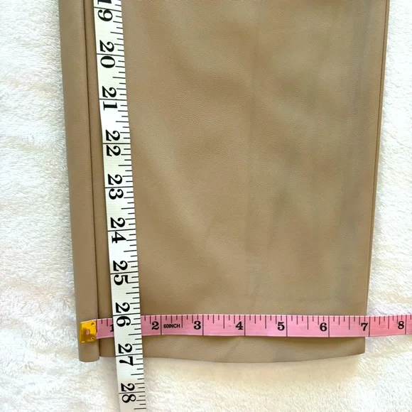 DKNY Faux Leather High Waist Tan Pants--Sz XL - Picture 13 of 16